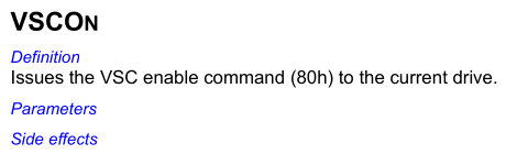 VSC enable description